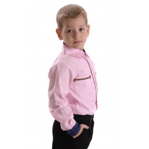 Рубашка мальчик №202 розовая 